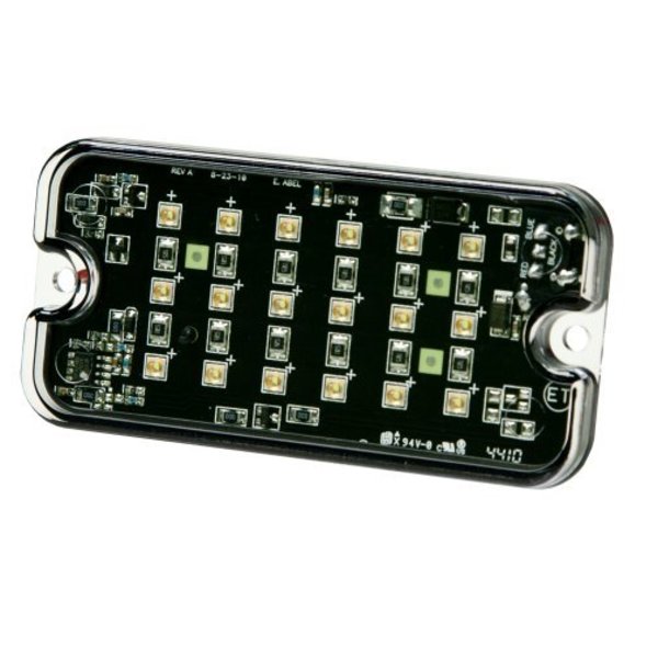 Ecco Safety Group DIRECTIONAL LED: RECTANGULAR SURFACE MOUNT, 12VDC, 16 FLASH PATTERNS, AMBER 3932A
